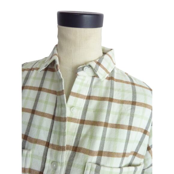 NWT Everlane Women The Boxy Flannel Shirt Pockets Plaid Brown - Picture 5 of 7